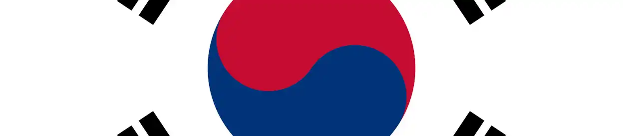 A cropped, zoomed-in image of the South Korean flag
