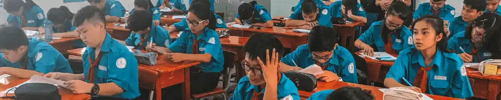 Vietnamese students in a classroom