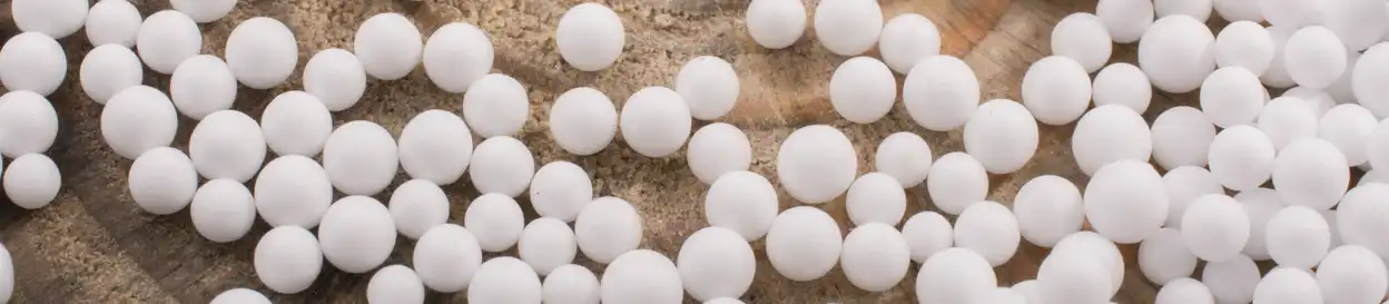 White plastic balls
