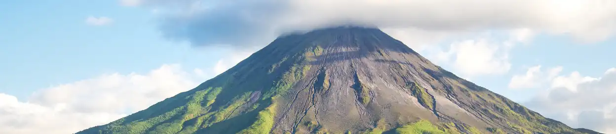 A volcano erupting