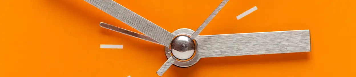 An orange clock