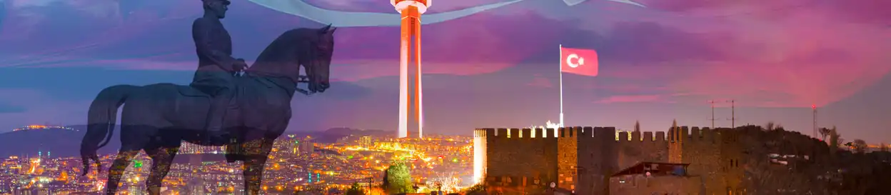 A Turkish skyline at dusk