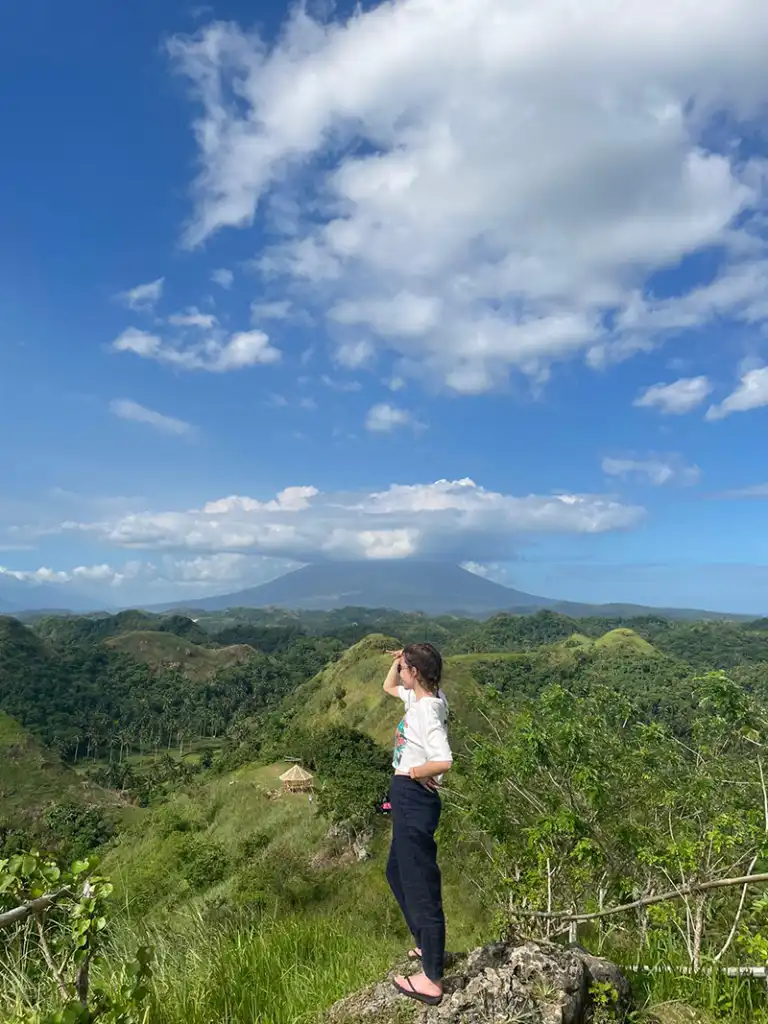 Ellie looking out on a landscape