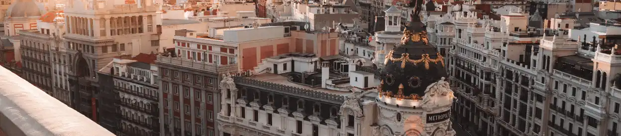 Rooftops in Madrid, Spain