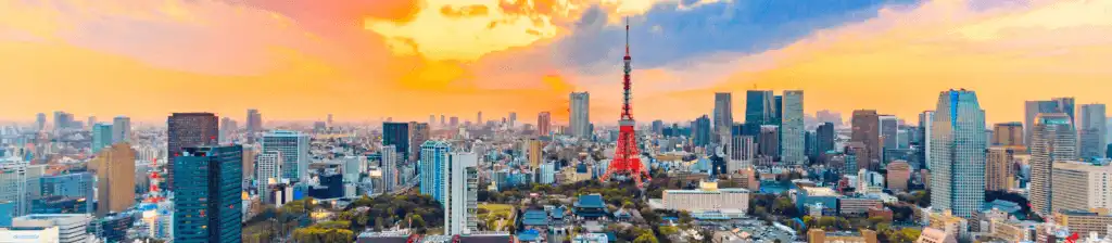 A cityscape shot of Tokyo