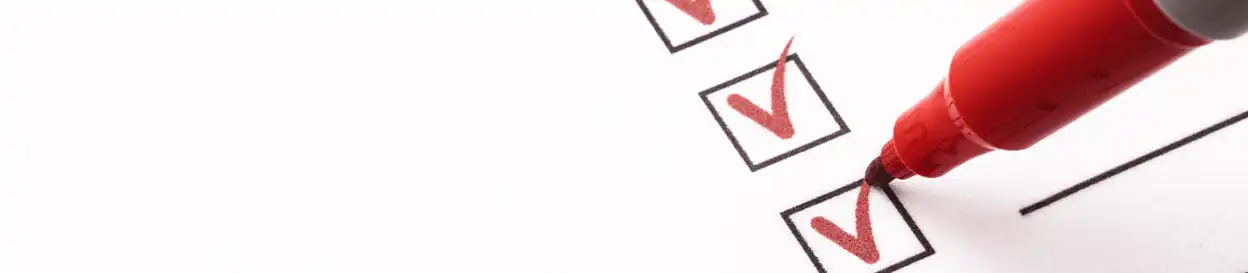 A red pen ticking boxes