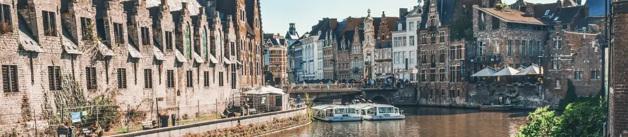 A canal in the city of Ghent, Belgium