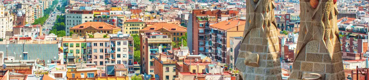 Colourful buildings in Barcelona