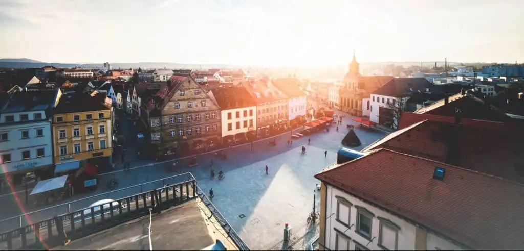 A cityscape of a German city